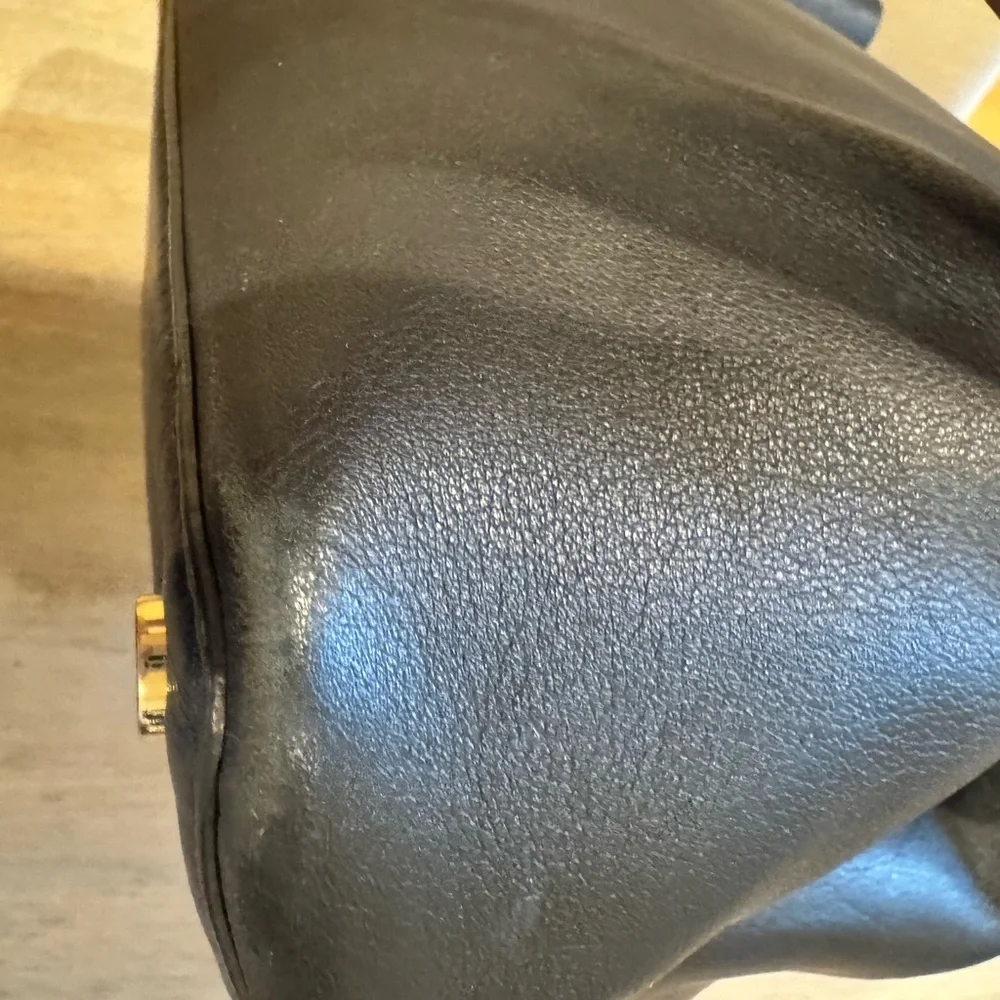 DIANE VON FURSTENBERG Leather Tote – Black with Red interior/gold tone hardware - Picture 12 of 15